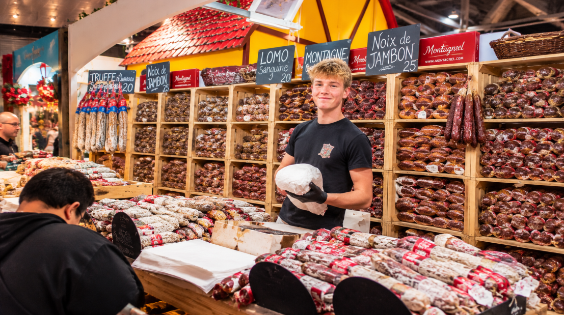 Stand de charcuterie aux Journées d'Octobre de Mulhouse
